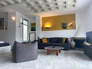 Apartment, Balcony, Mountain View (No.8) | Living area | 55-inch Smart TV with digital channels, Netflix, streaming services - Athens Green Apartments (Athens)