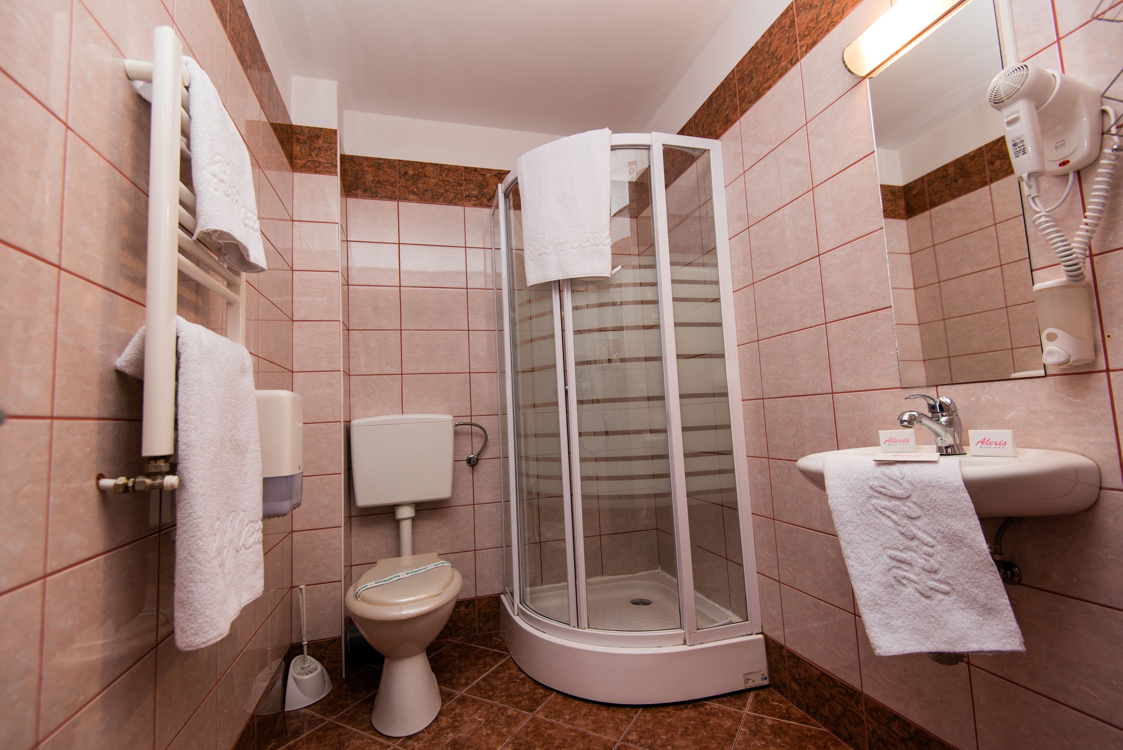 double or twin room | bathroom | shower, designer toiletries, hair dryer, towels