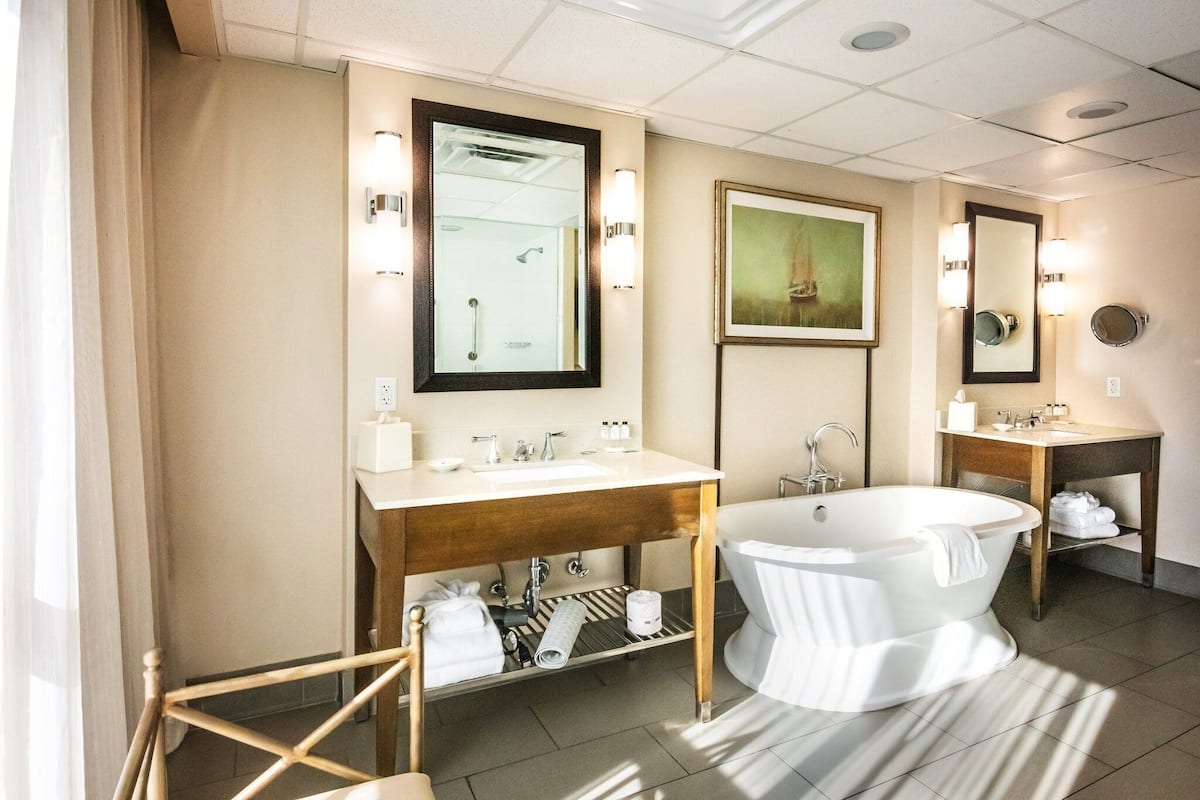 junior suite, 1 king bed | bathroom | free toiletries, hair dryer, towels, soap
