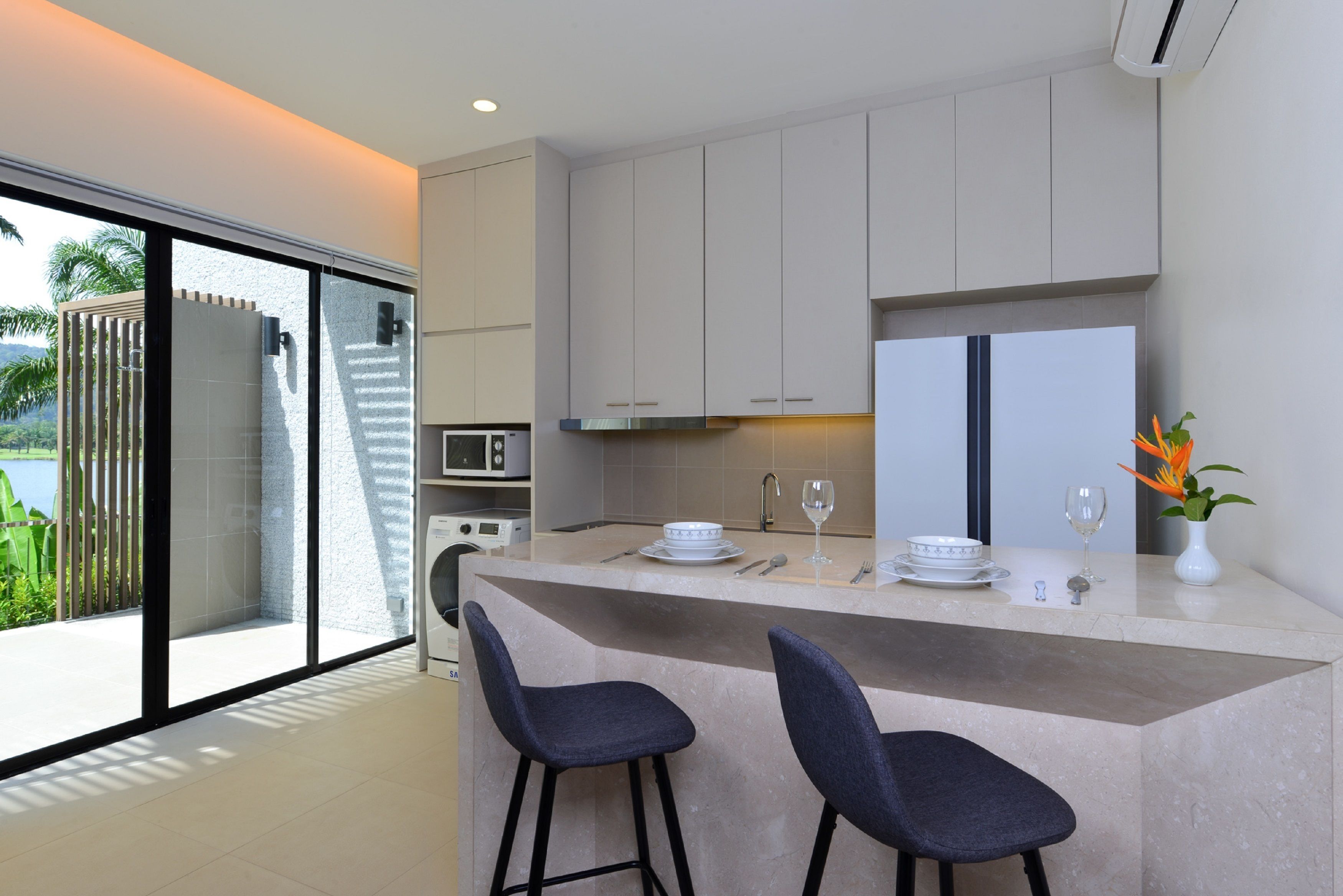 two bedroom suite with private pool | private kitchenette | fridge