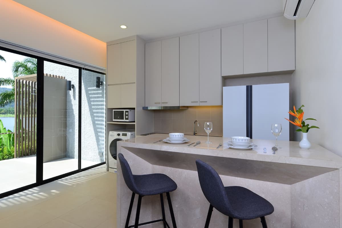 two bedroom suite with private pool | private kitchenette | fridge