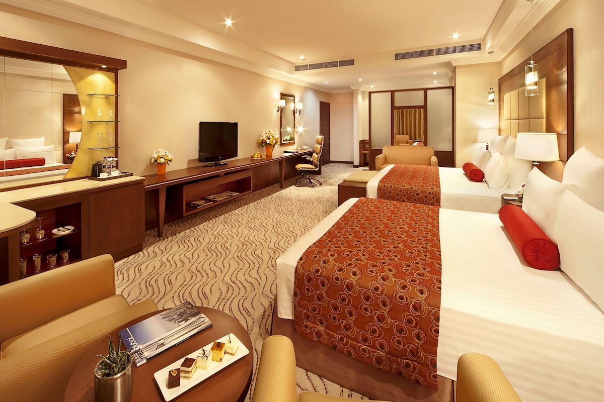 Junior Suite, 2 Double Beds | Premium bedding, in-room safe, desk, blackout drapes