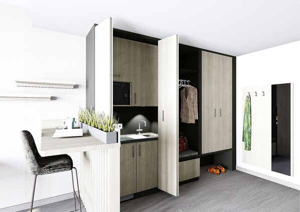 Superior Double Room, Kitchenette | Private kitchen | Coffee/tea maker - Hotel Rieth (Boeblingen)