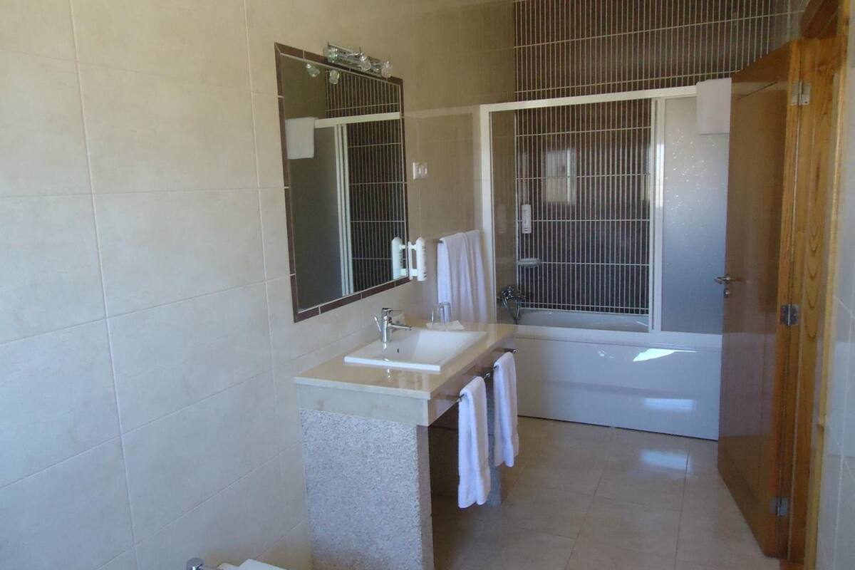 hair dryer, bidet, towels