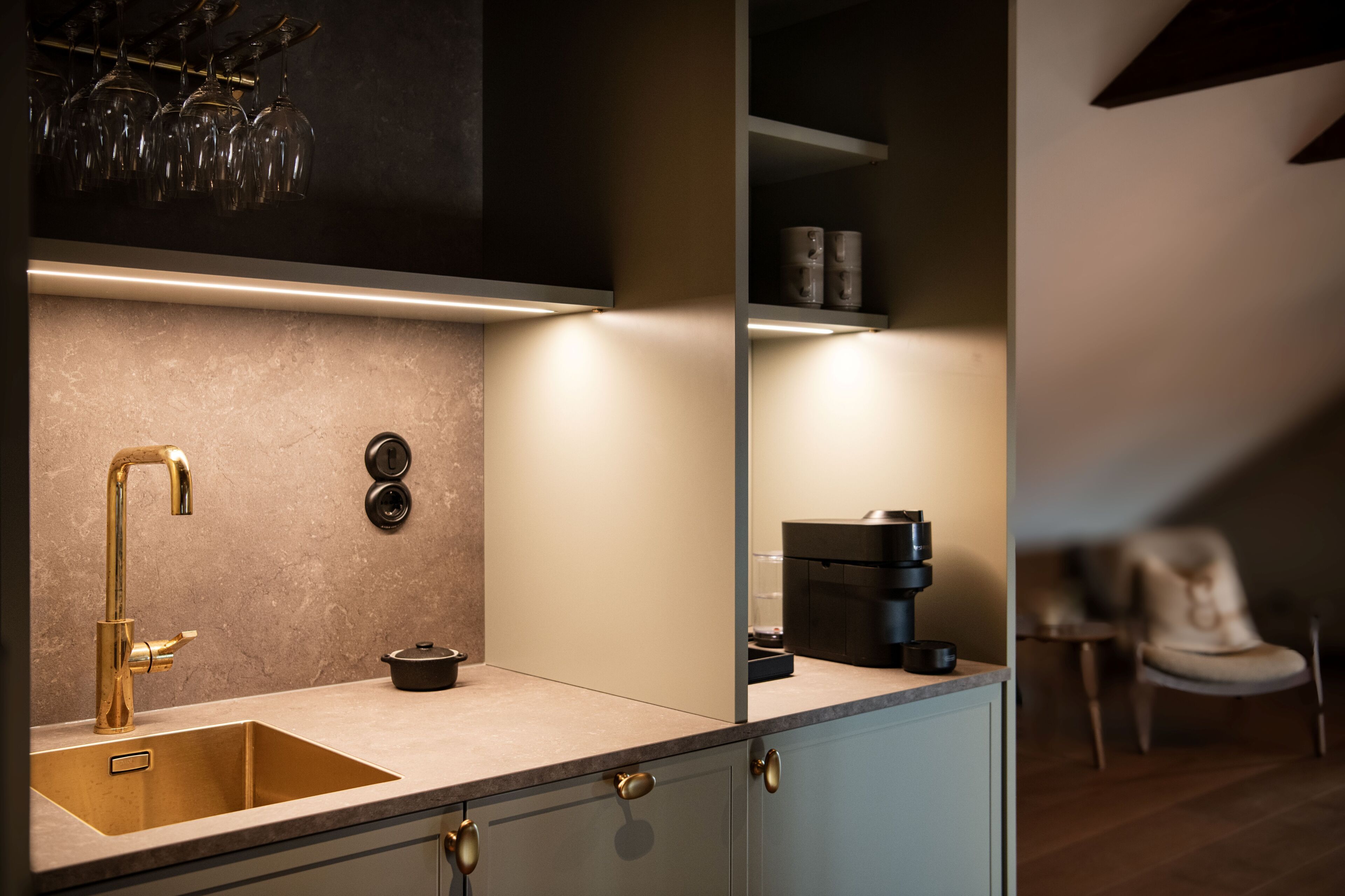 Penthouselejlighed | Individuelt design, individuel indretning, mørklægningsgardiner