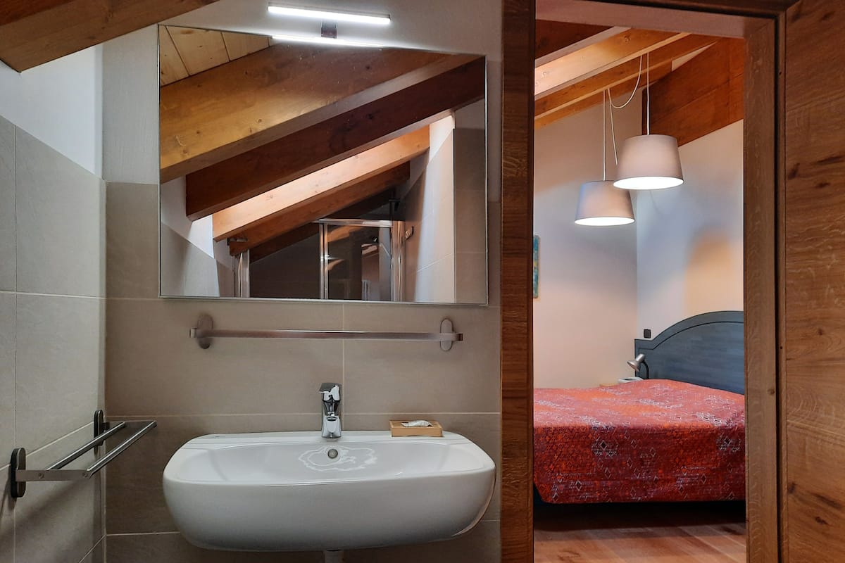 classic double room | bathroom | shower, free toiletries, hair dryer, bidet