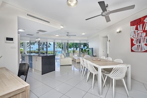 Penthouse, 3 Bedrooms, Oceanfront (Ground Floor) | Living area | 42-inch LCD TV with digital channels, TV, DVD player
