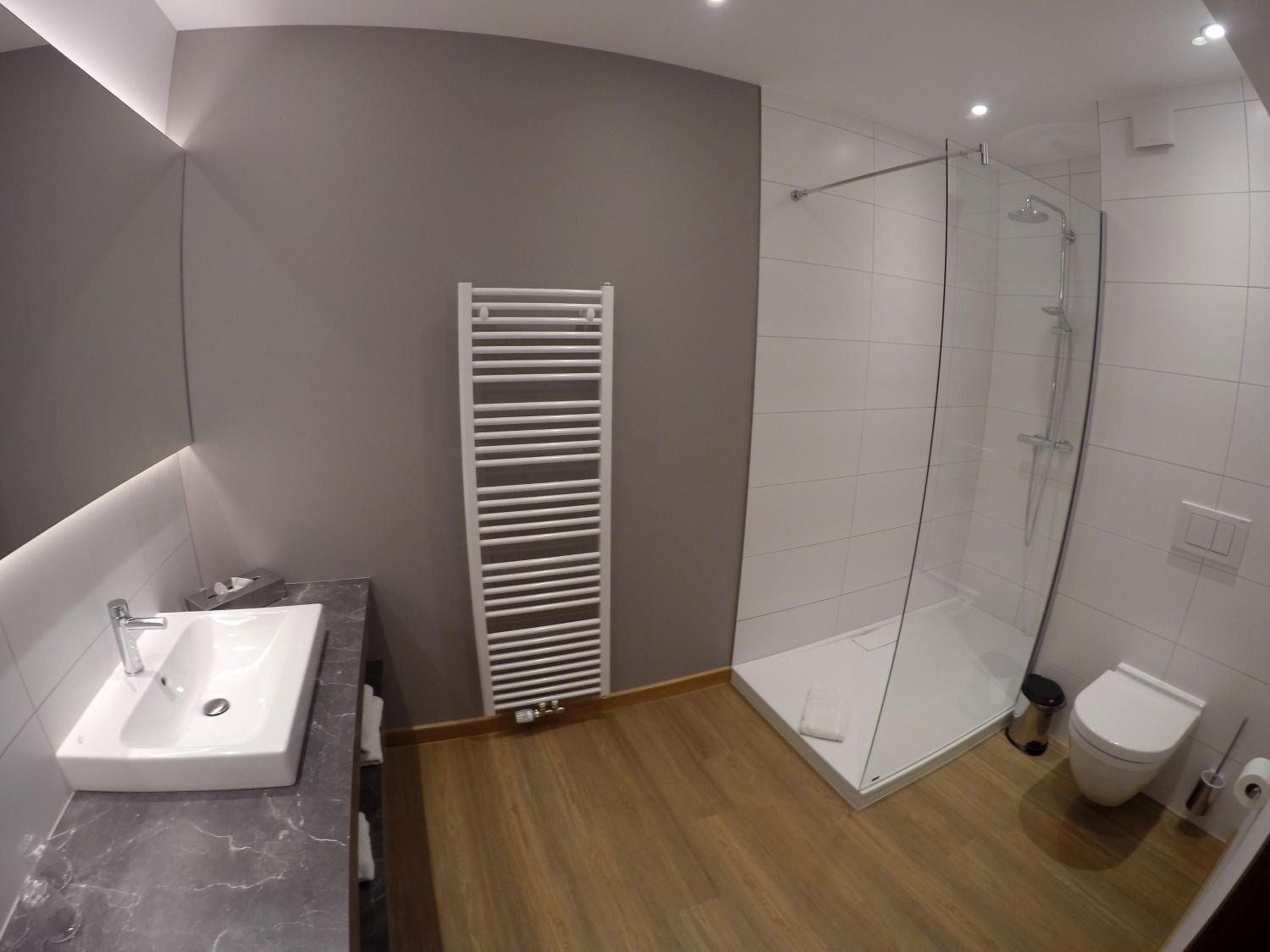 free toiletries, hair dryer, towels