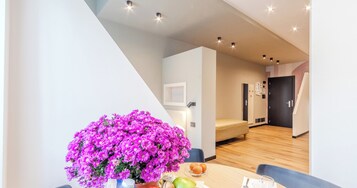 Monolocale Tipo B Superior | Area soggiorno | TV LED