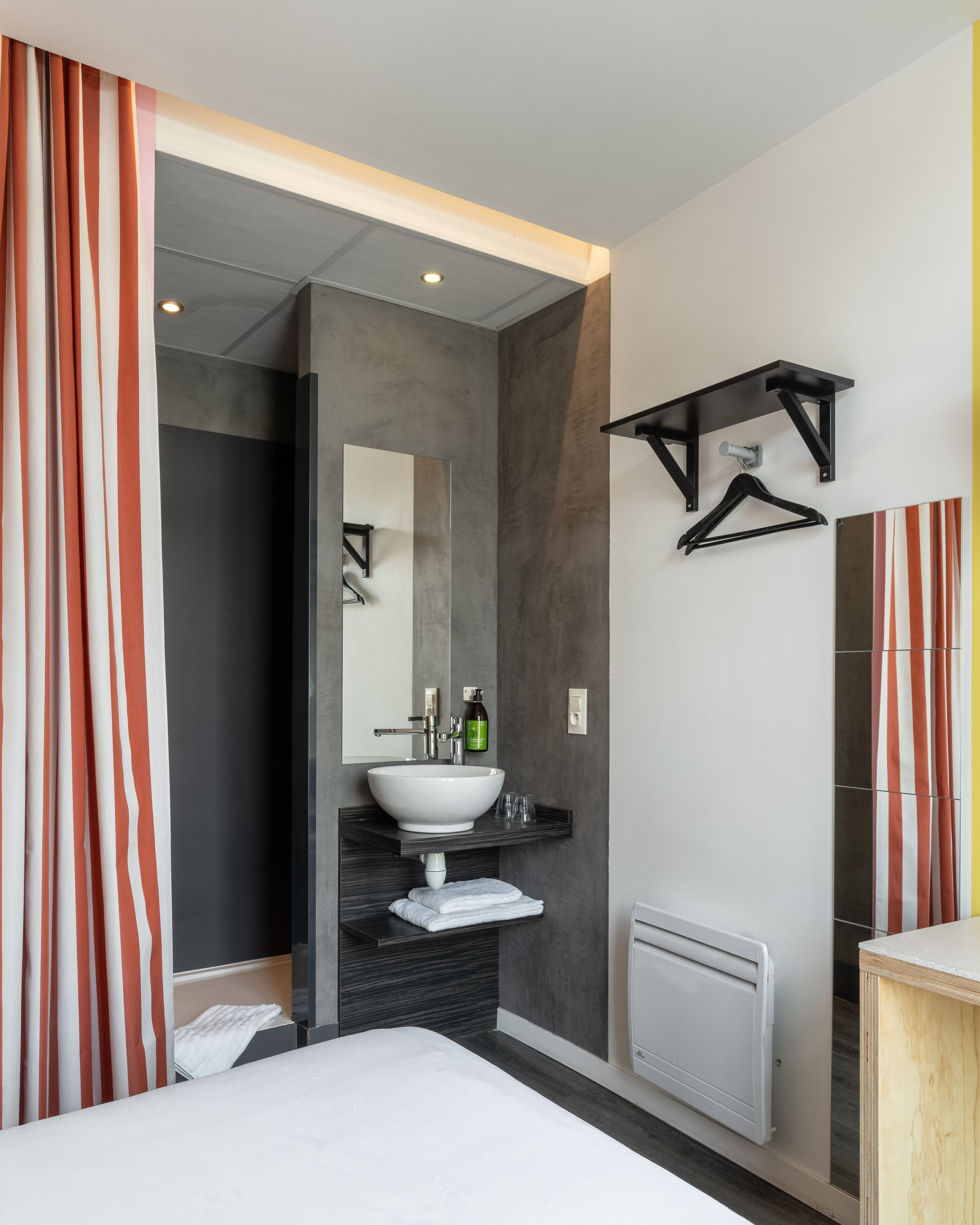 shower, eco-friendly toiletries, hair dryer, towels