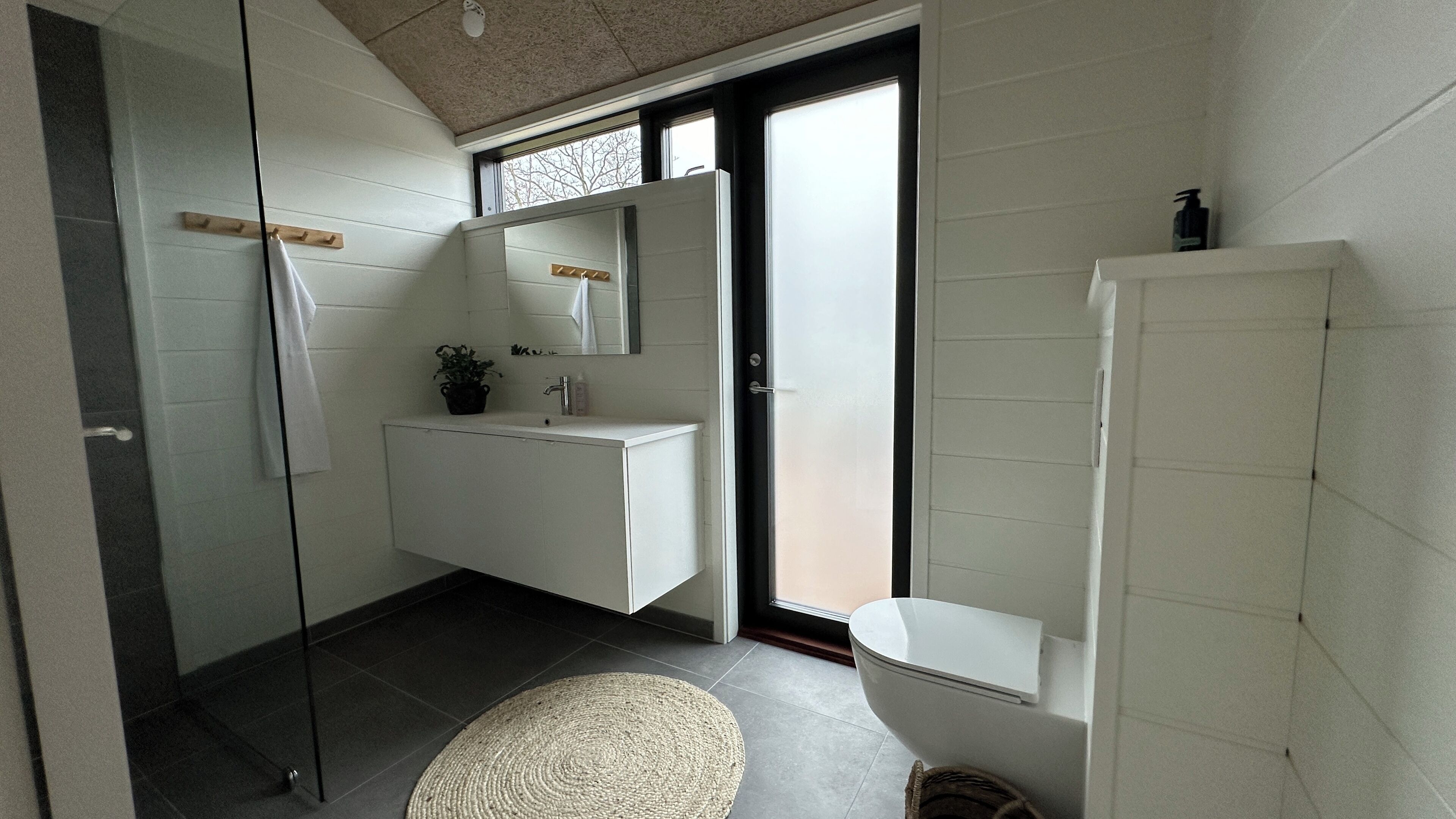 cottage | bathroom | shower, hair dryer, towels