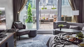 Værelse - 1 kingsize-seng - ikke-ryger - terrasse | 1 soveværelse, italienske lagner fra Frette, premium-sengetøj, dundyner