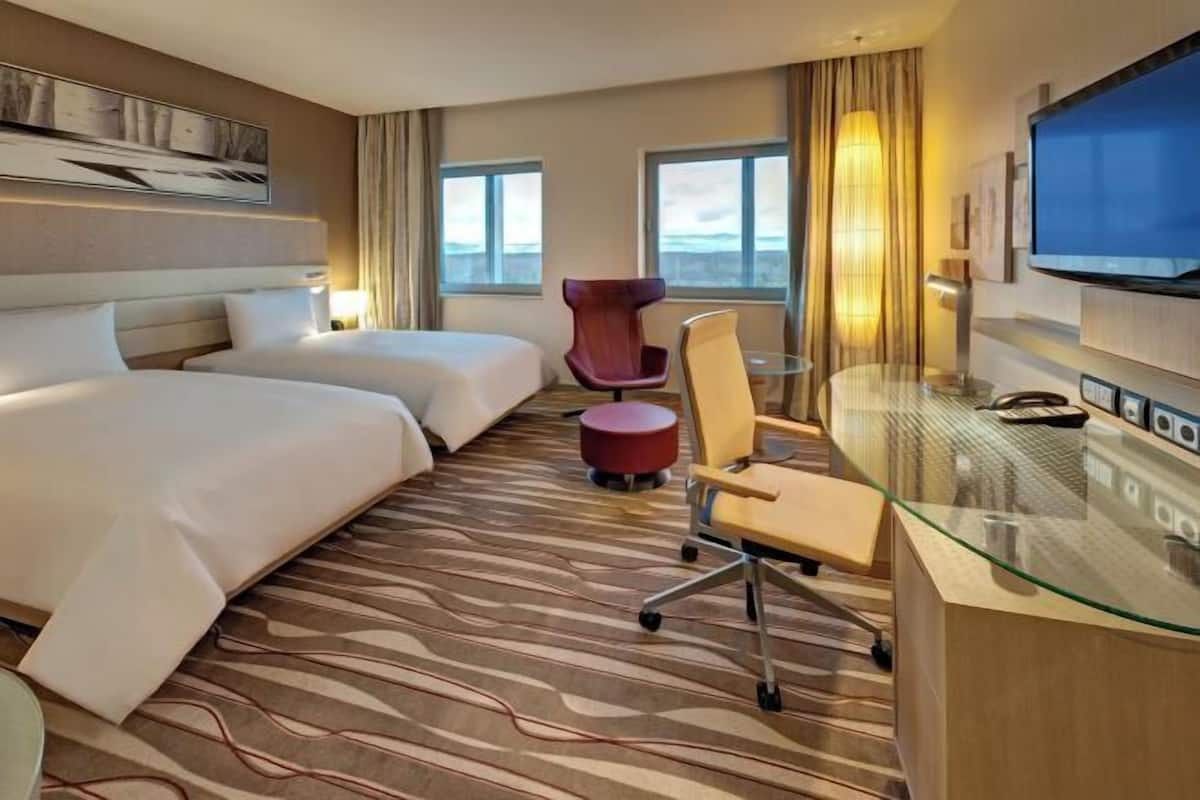 Hypo-allergenic bedding, minibar, in-room safe, desk
