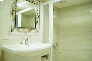 Shower, hair dryer, electronic bidet, towels