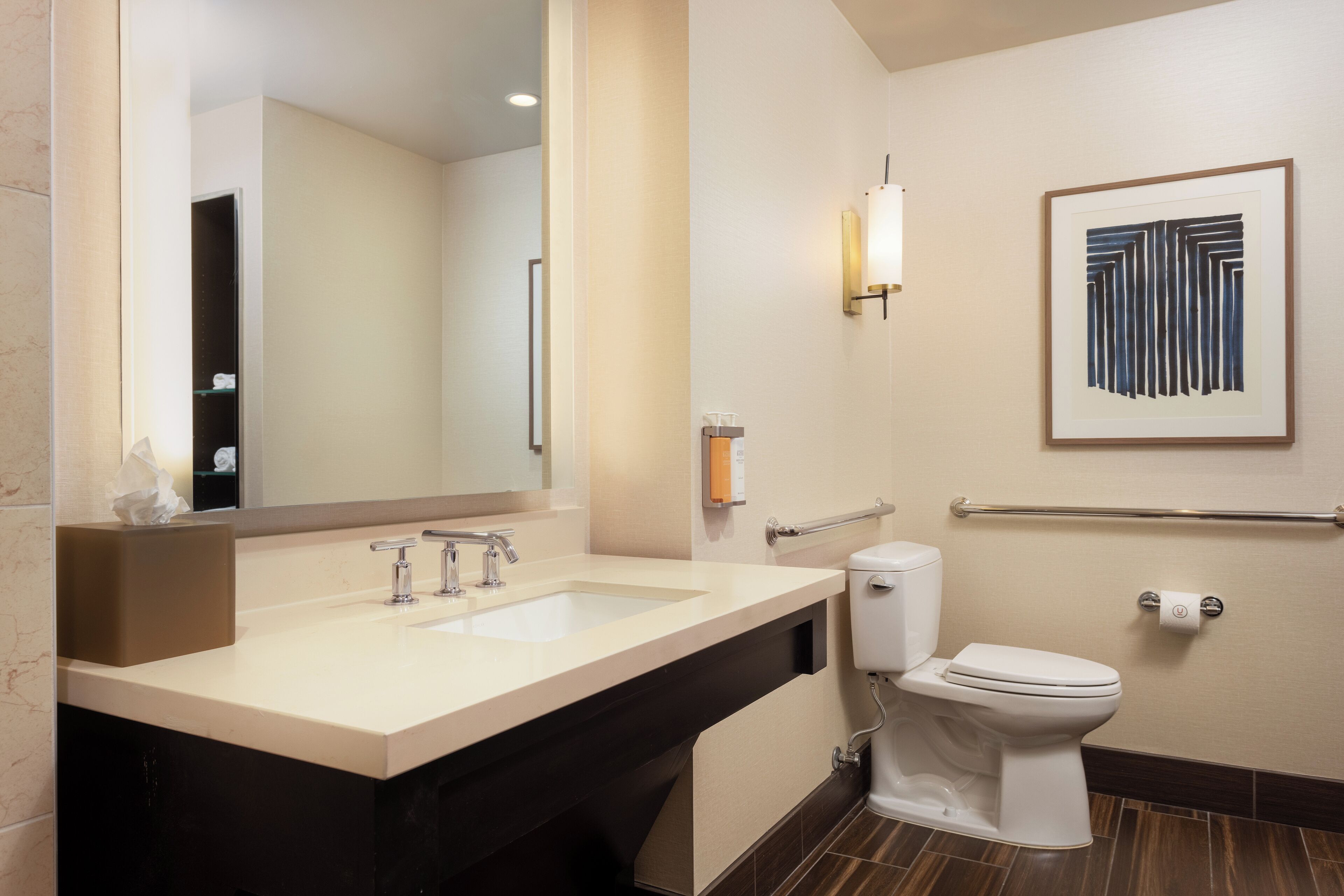 deluxe room, 2 queen beds | bathroom | shower, towels