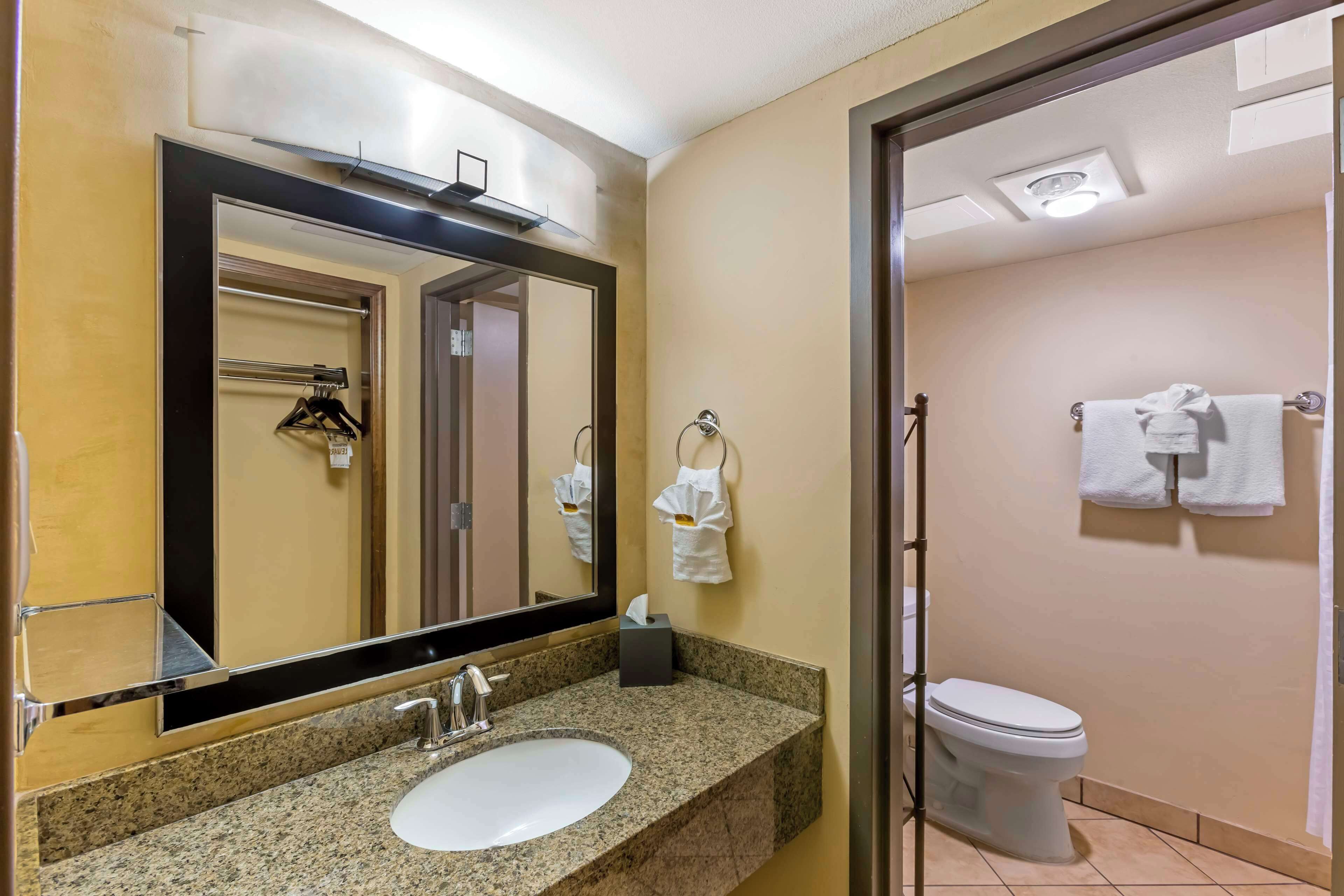 combined shower/bathtub, hair dryer, towels
