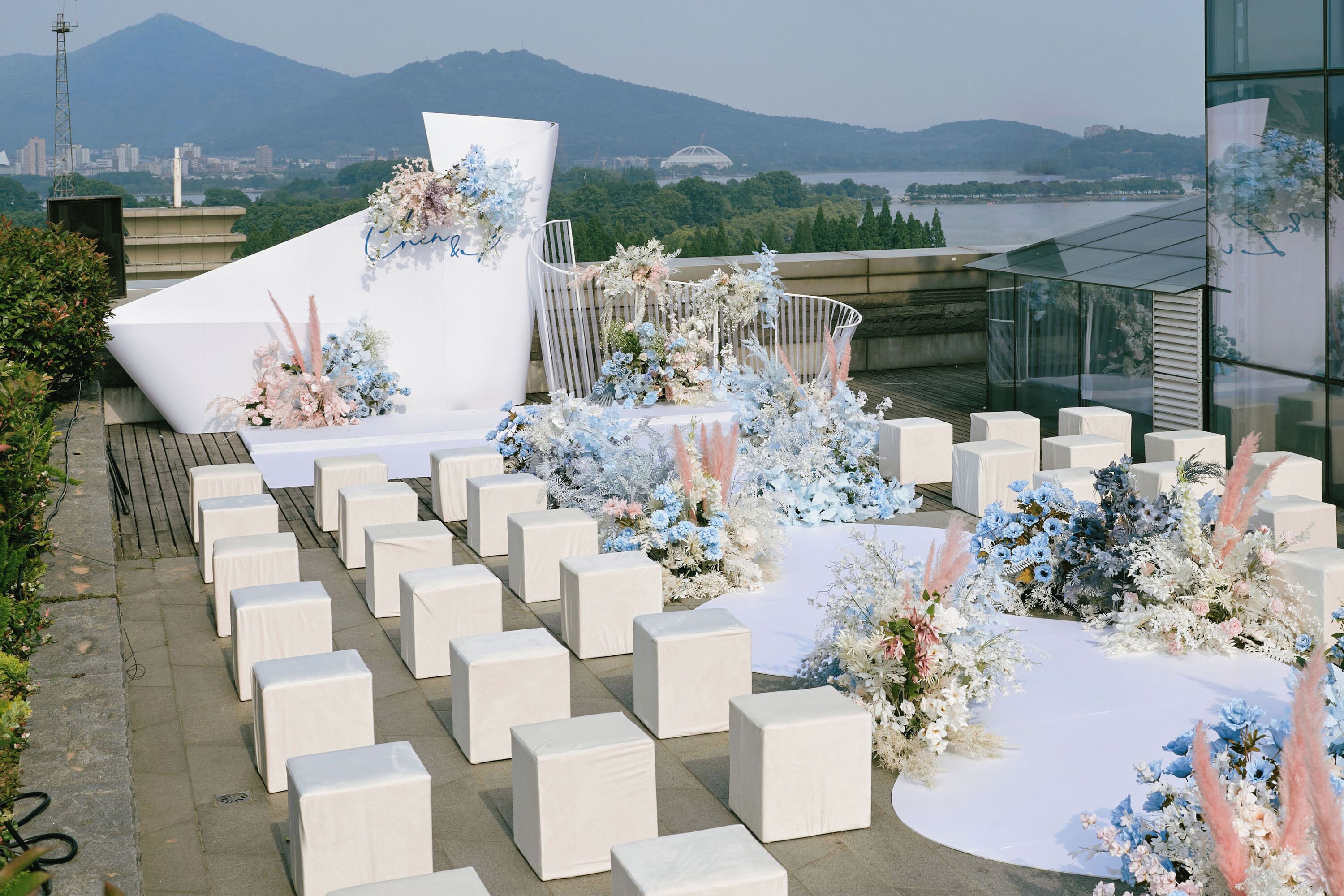 outdoor banquet area