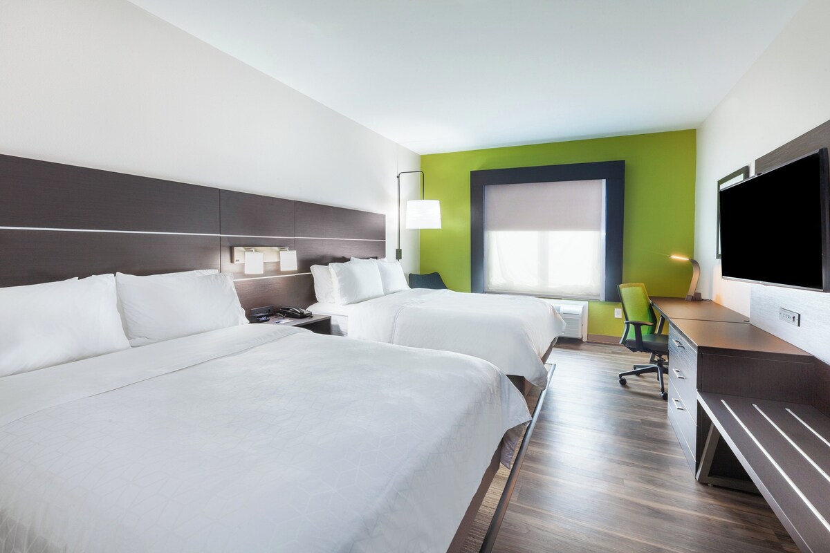 Standard Room, 2 Queen Beds | Desk, laptop workspace, soundproofing, iron/ironing board