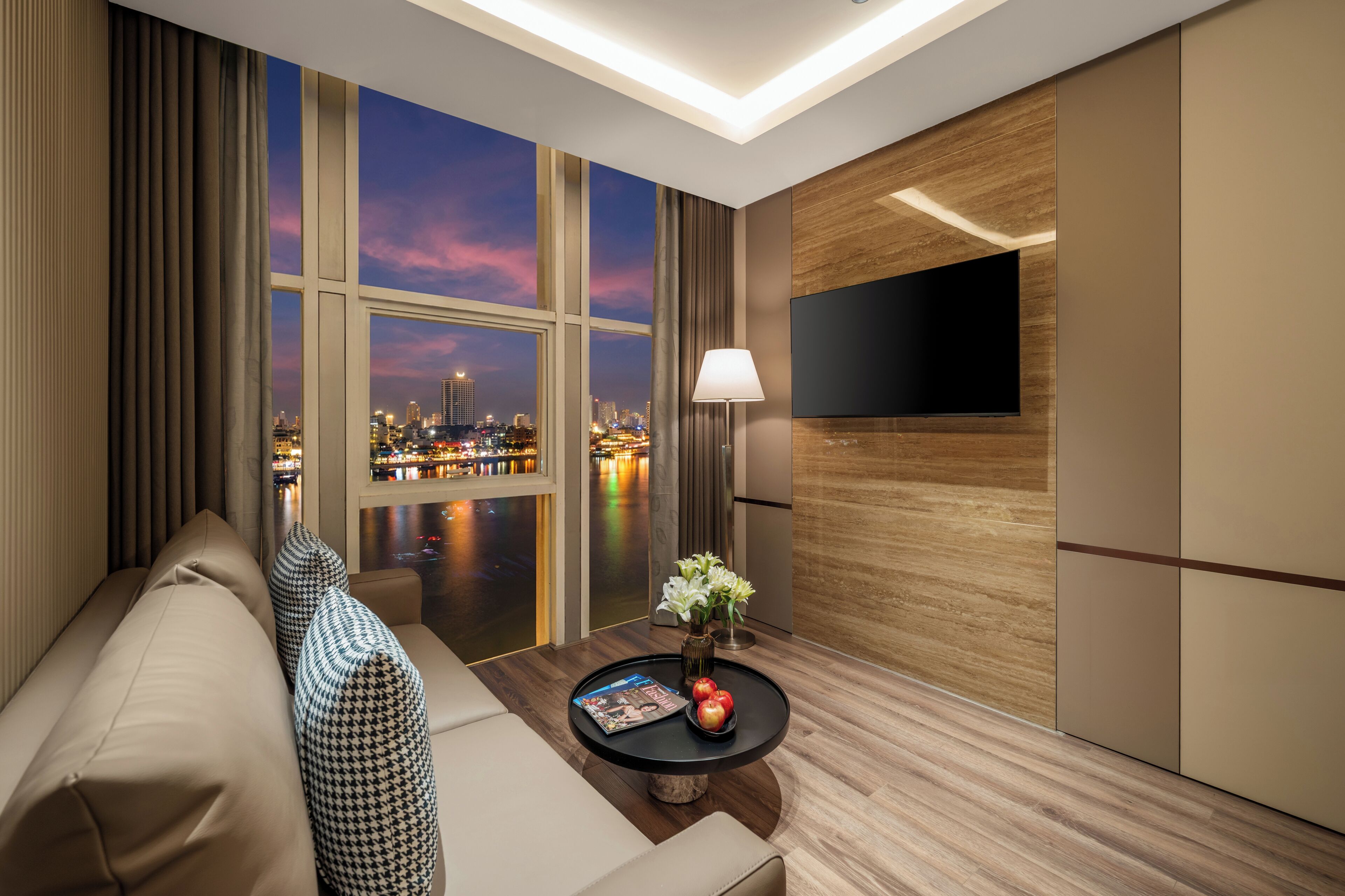 Premier Apartment | Living area | 50-inch LCD TV with cable channels, TV