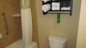 Hair dryer, towels