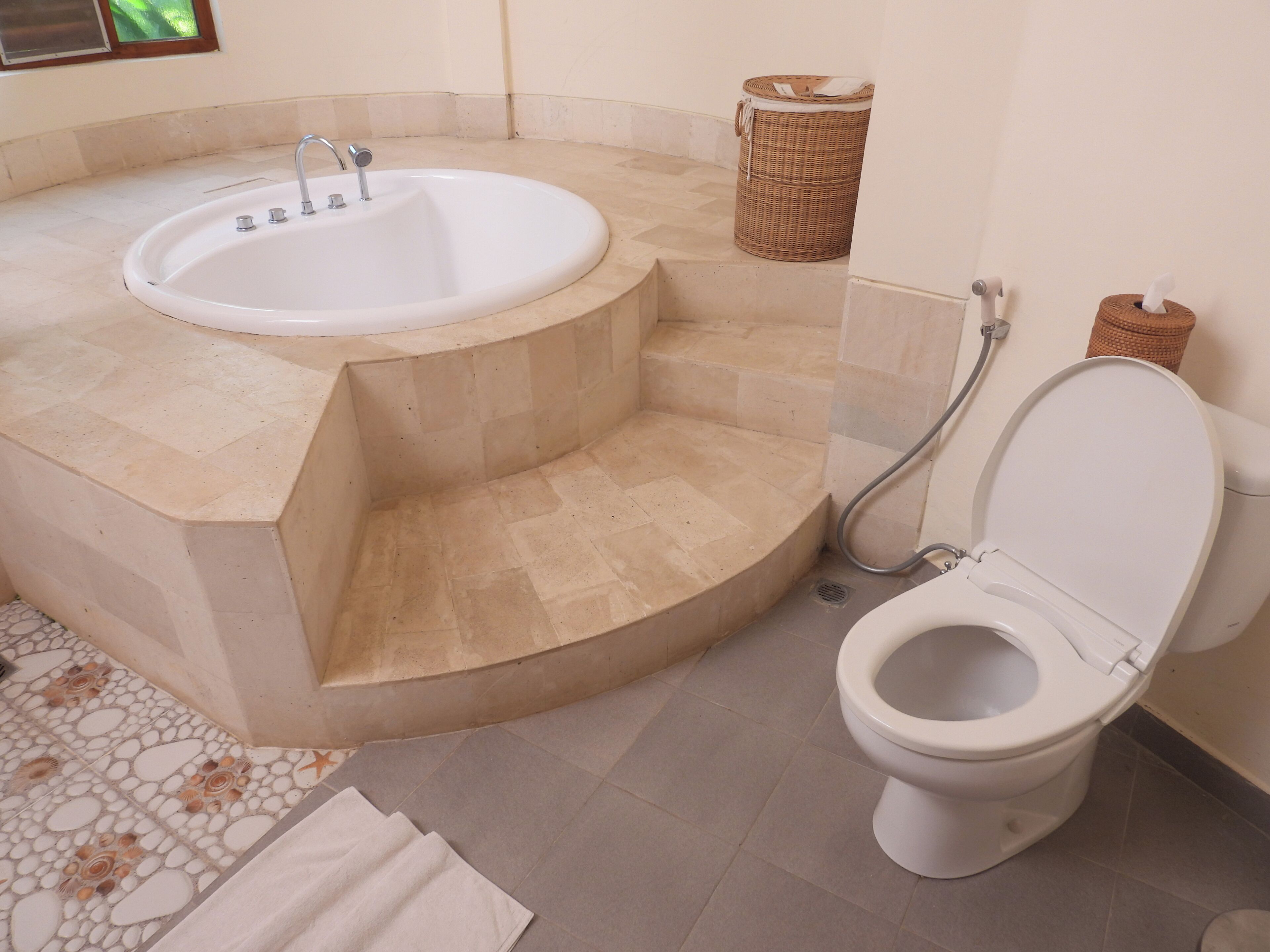 two-bedroom villa  | bathroom | free toiletries, towels, soap, shampoo