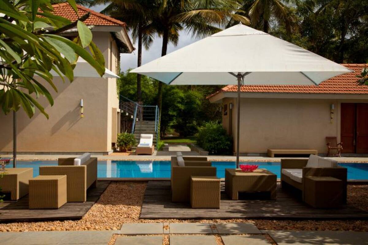 Pool side view Cottage | 1 bedroom, premium bedding, in-room safe, desk