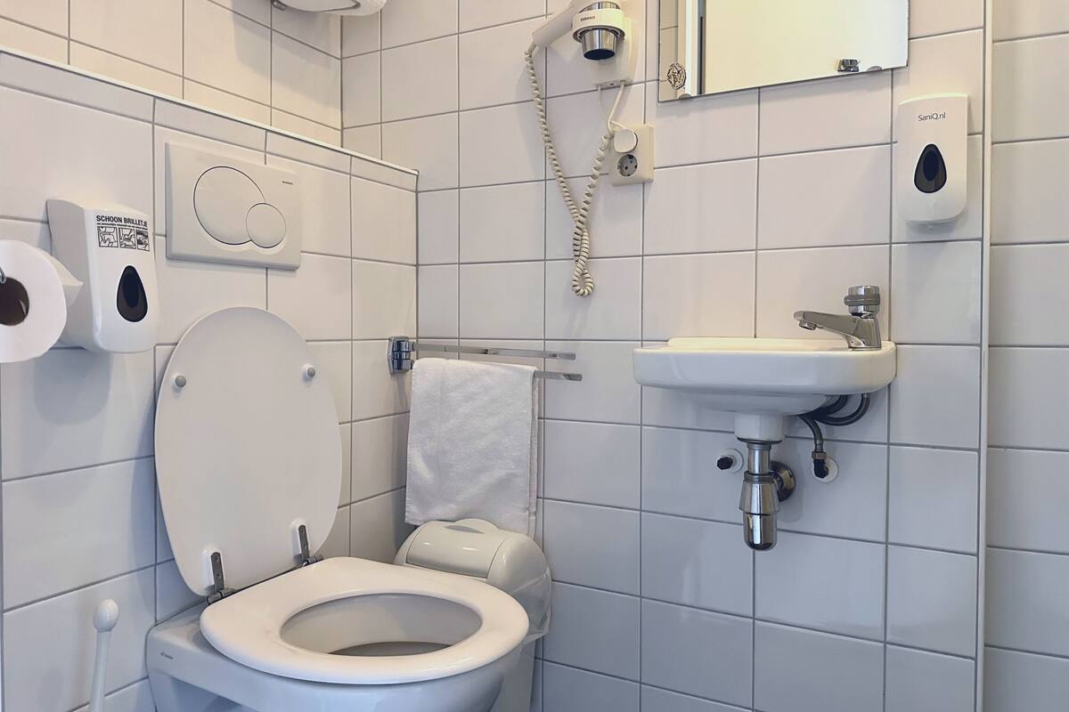 comfort suite, 2 single beds, ensuite | bathroom | shower, hair dryer, towels