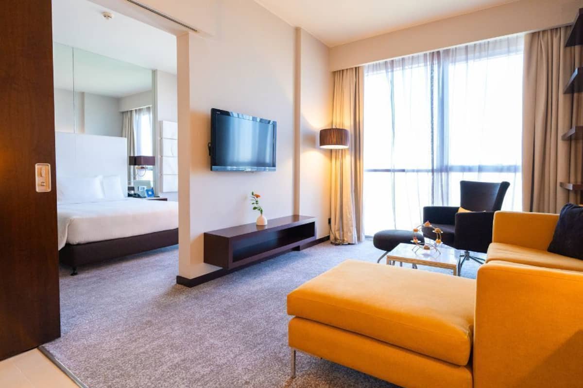 In-room safe, desk, laptop workspace, blackout drapes