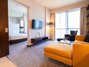 In-room safe, desk, blackout curtains, soundproofing