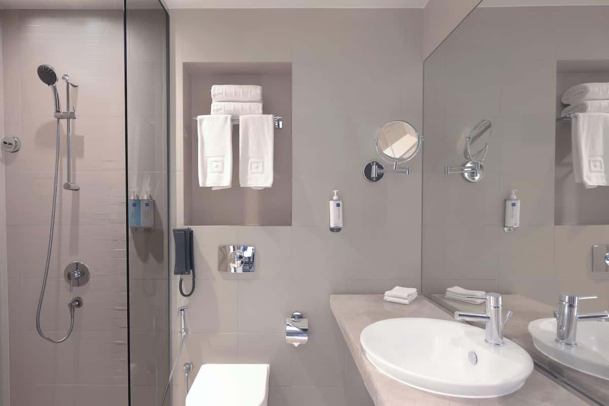 In-room safe, desk, laptop workspace, blackout curtains