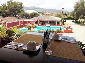 Breakfast, lunch, dinner served; local cuisine, pool views  - Villas Del Sol Hotel (Oaxaca)