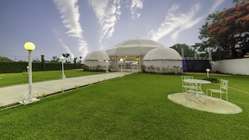 Outdoor banquet area