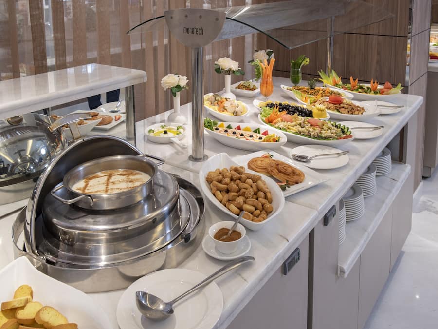 Breakfast, lunch and dinner served