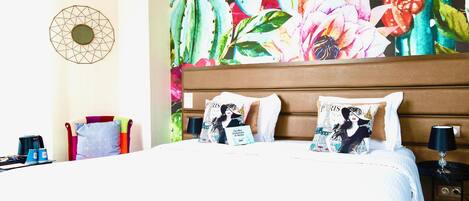 Premium bedding, individually decorated, individually furnished, desk