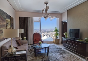 Junior Suite, 1 King Bed (Kaaba) | Living area | 32-inch LCD TV with satellite channels, TV