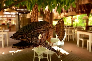 Lunch, dinner served; Brazilian cuisine, garden views