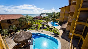 2 outdoor pools, open 10:00 AM to 10:00 PM, pool umbrellas, sun loungers