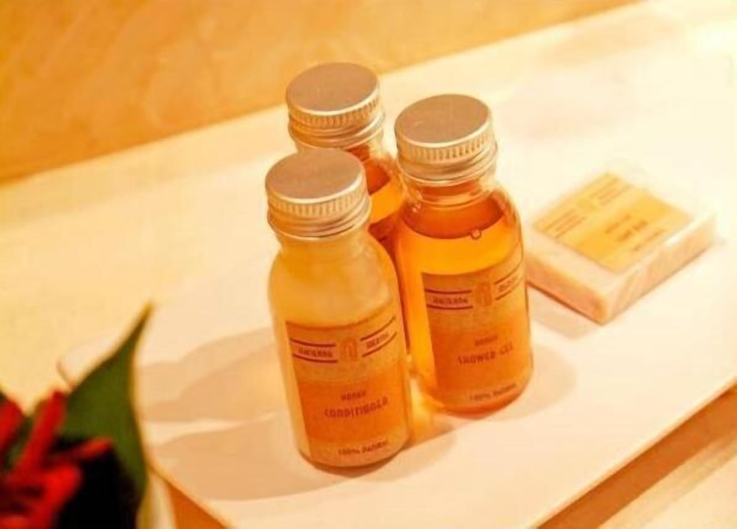 free toiletries, bathrobes, towels