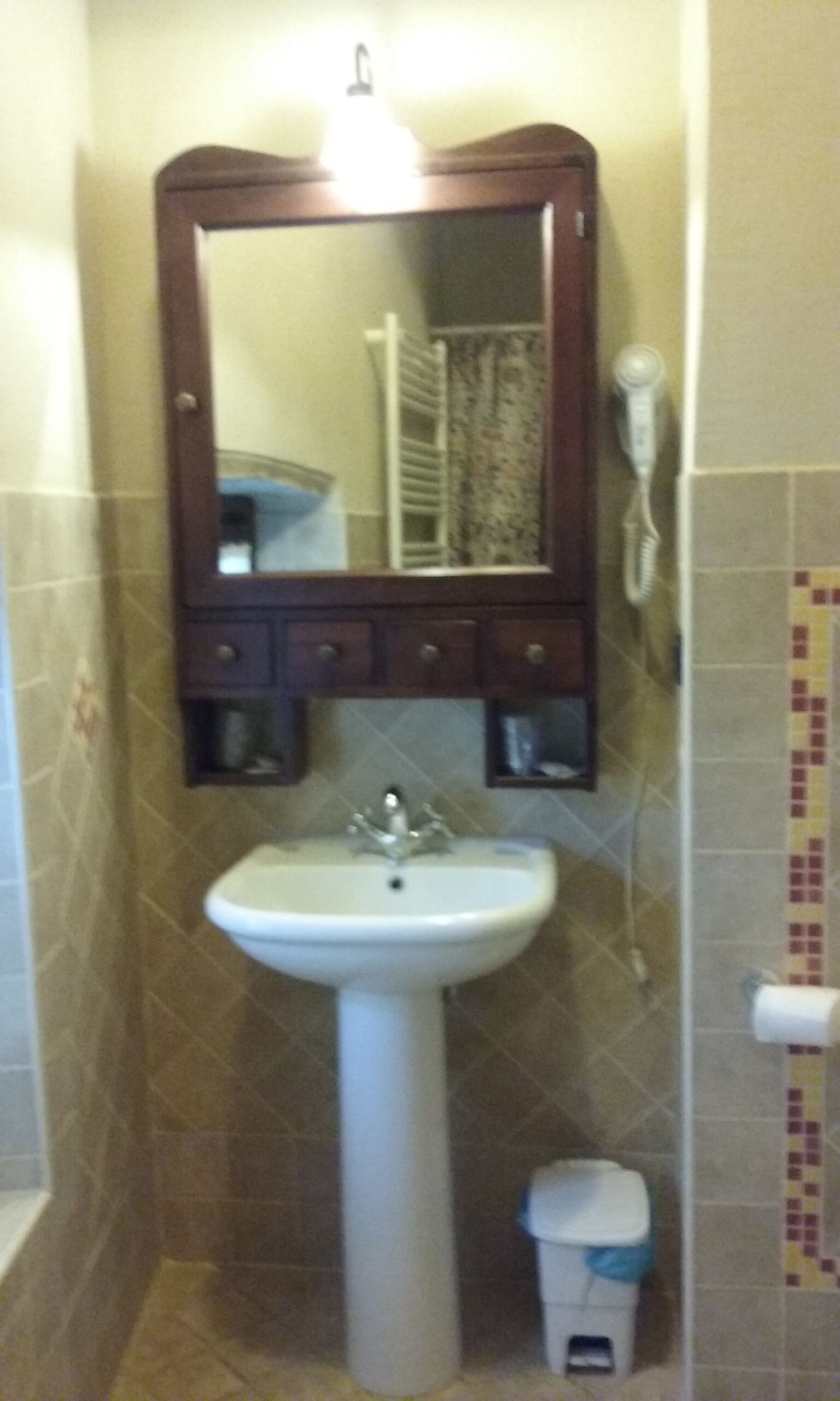 double room | bathroom | shower, rainfall showerhead, hair dryer, bidet