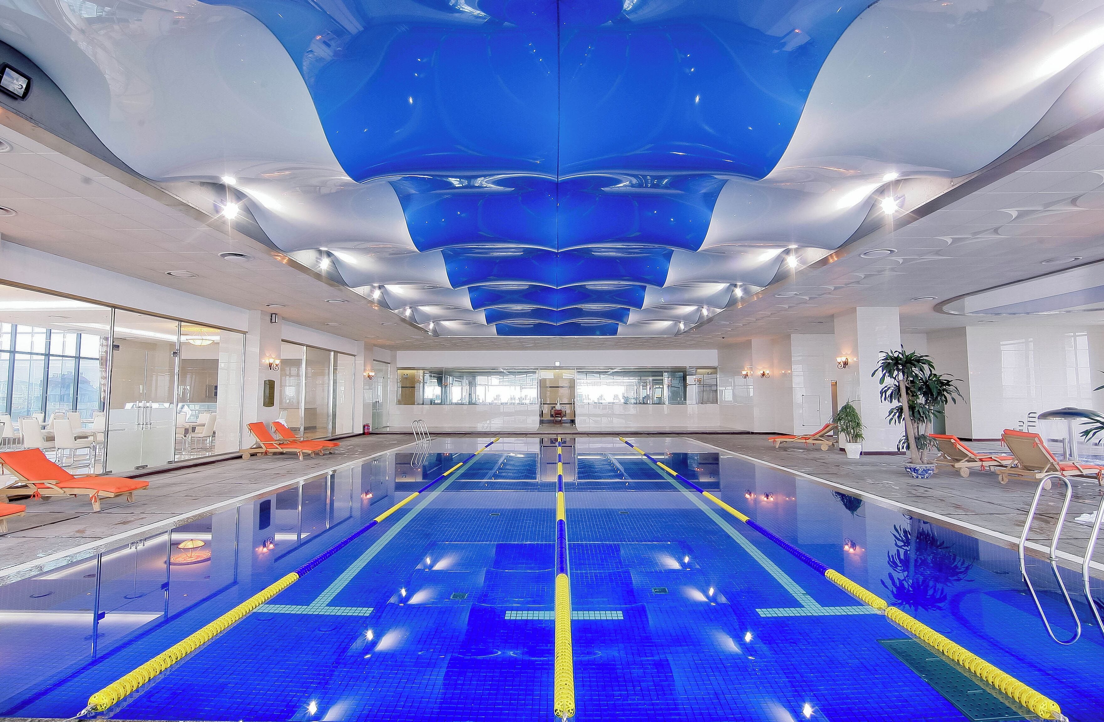 Indoor pool, open 6:00 AM to 9:00 PM, sun loungers