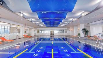 Indoor pool, open 6:00 AM to 9:00 PM, sun loungers