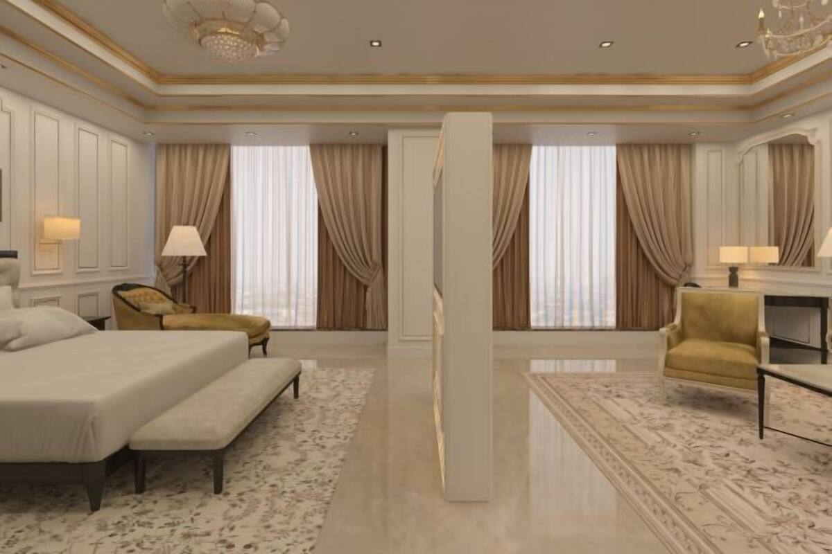 Minibar, safe på rommet, skrivebord og blendingsgardiner