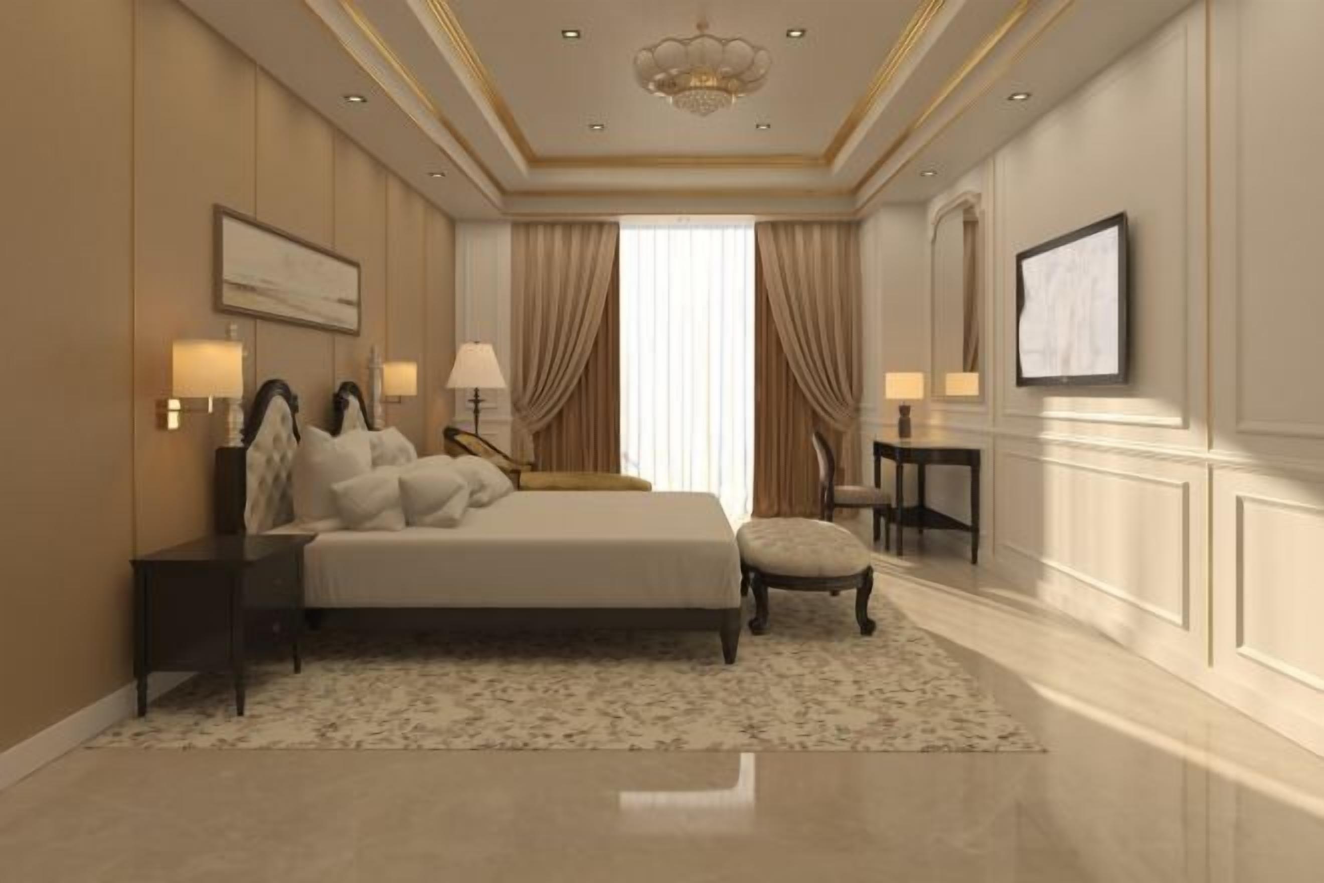 มินิบาร์, ตู้นิรภัยในห้องพัก, โต๊ะทำงาน, ผ้าม่านกันแสง