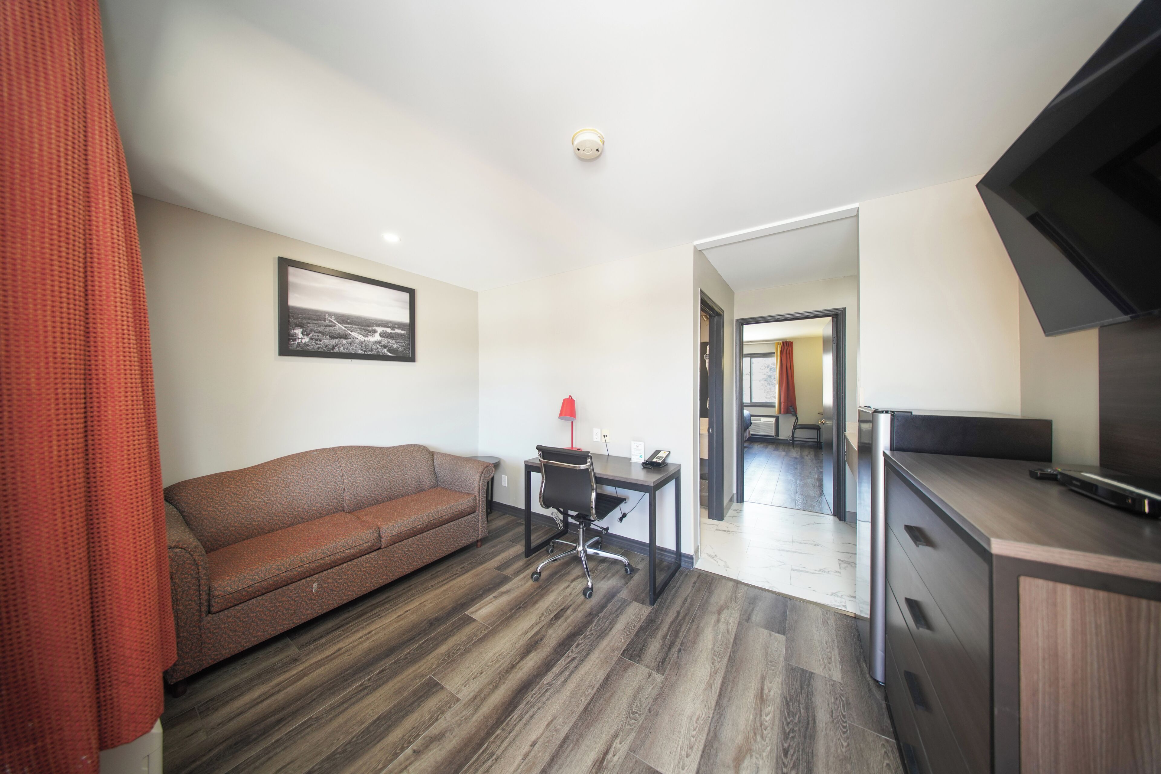 32-inch LCD TV with cable channels, TV, DVD player