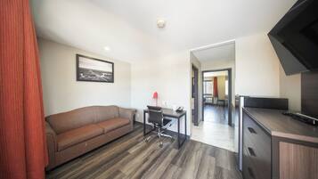 32-inch LCD TV with cable channels, TV, DVD player