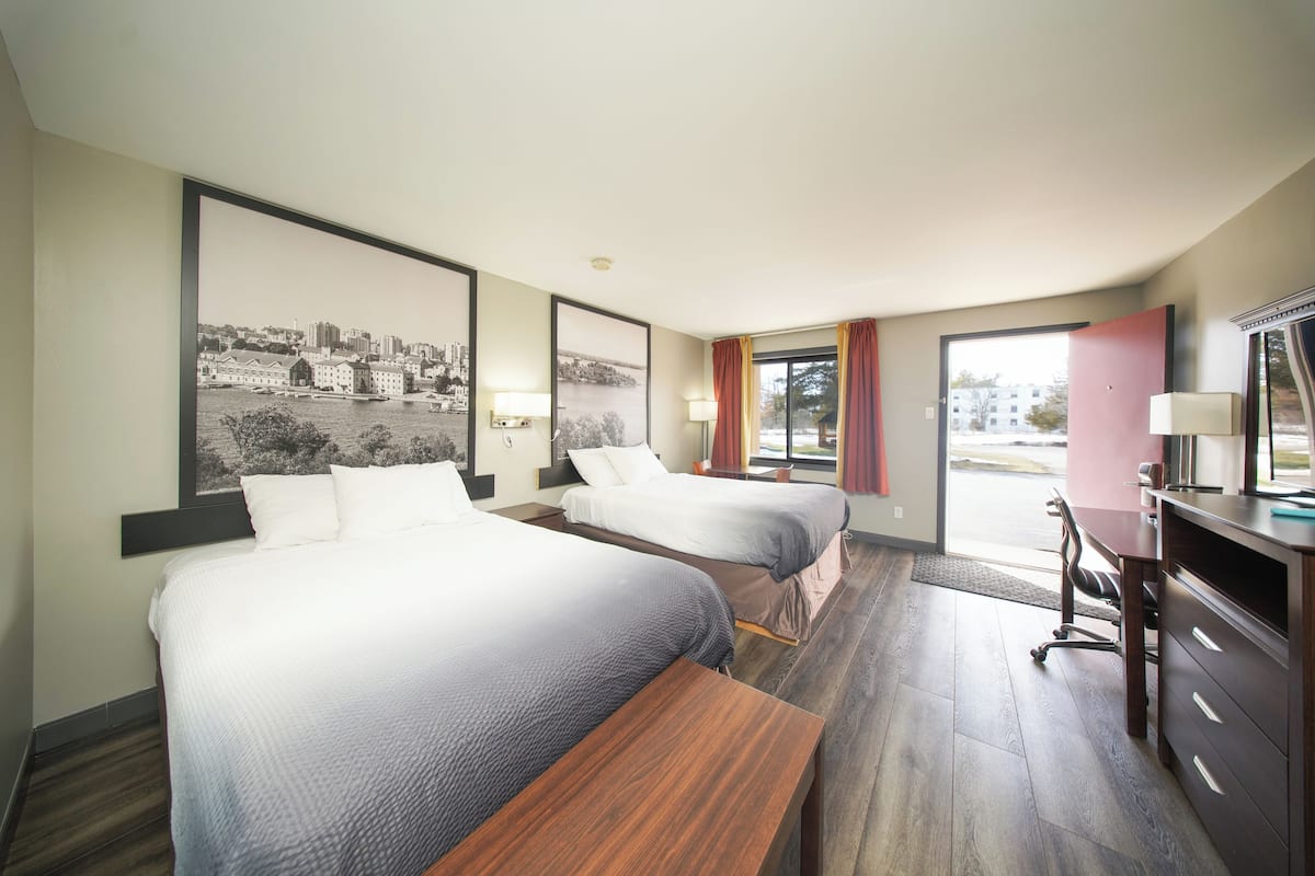 Efficiency, Room, 2 Double Beds, Non Smoking | Desk, iron/ironing board, free WiFi, bed sheets