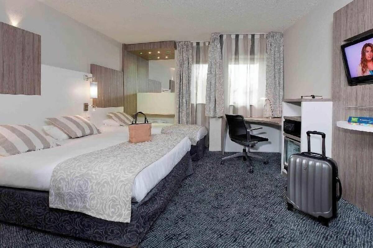 1 soveværelse, premium-sengetøj, skrivebord, mørklægningsgardiner