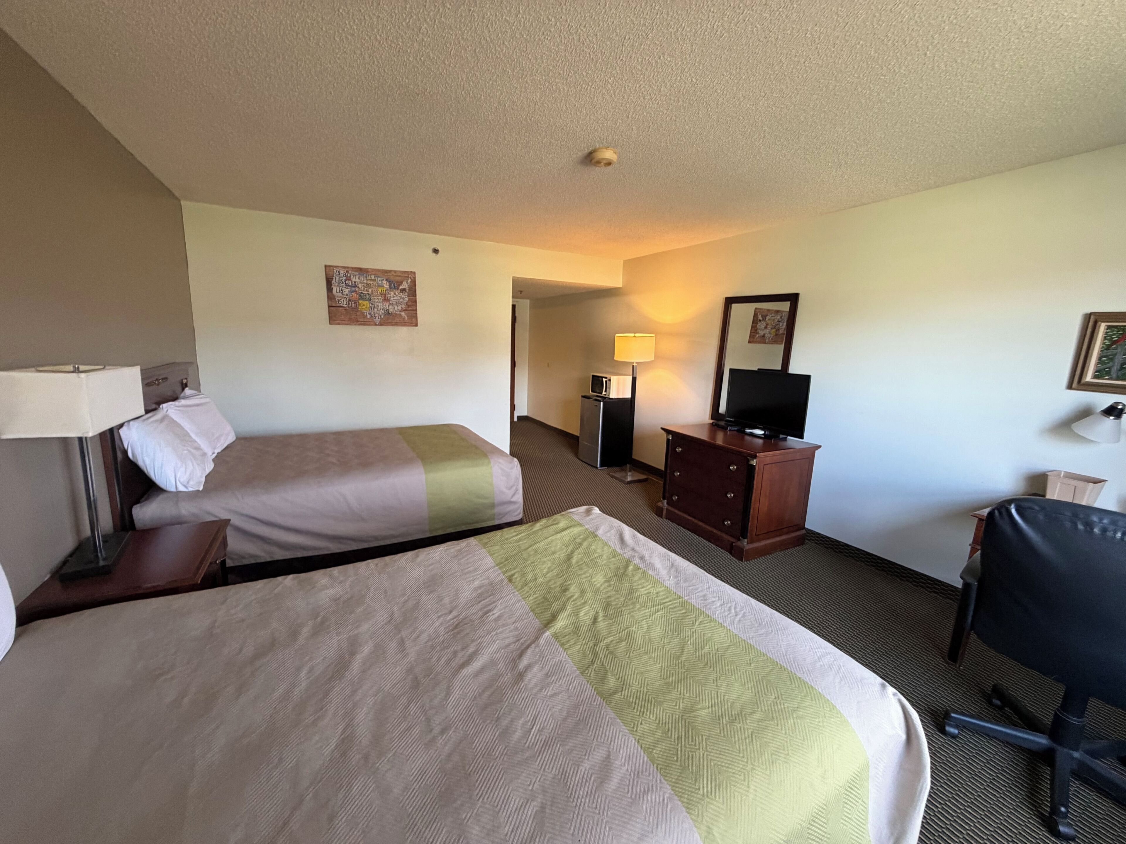 2 Queen Beds Accessible Non-Smoking | Pillowtop beds, desk, iron/ironing board, free WiFi