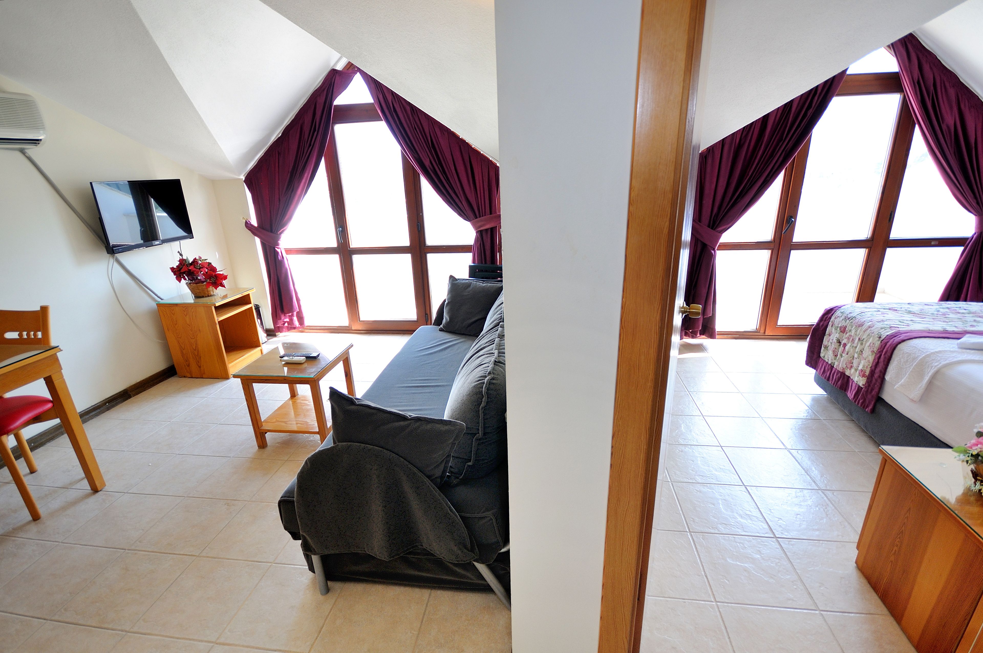 cati sehir manzarali 1+1 apart otel | living area | led tv