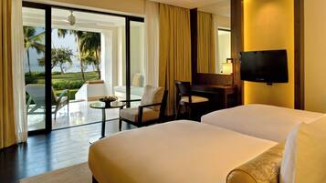 Premium bedding, down comforters, Select Comfort beds, in-room safe